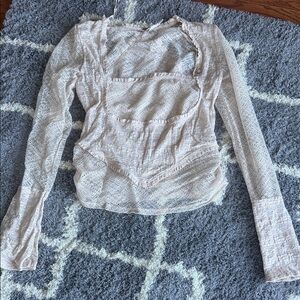Free People Cream Lace Blouse